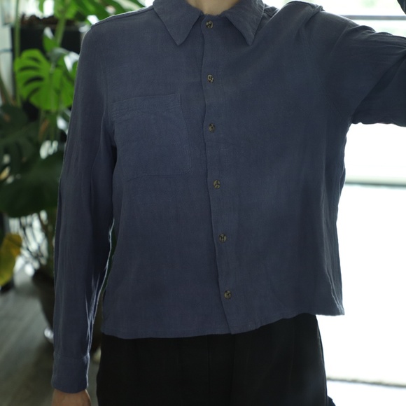 Rhythm Blue Button Up Shirt XS - Picture 4 of 12